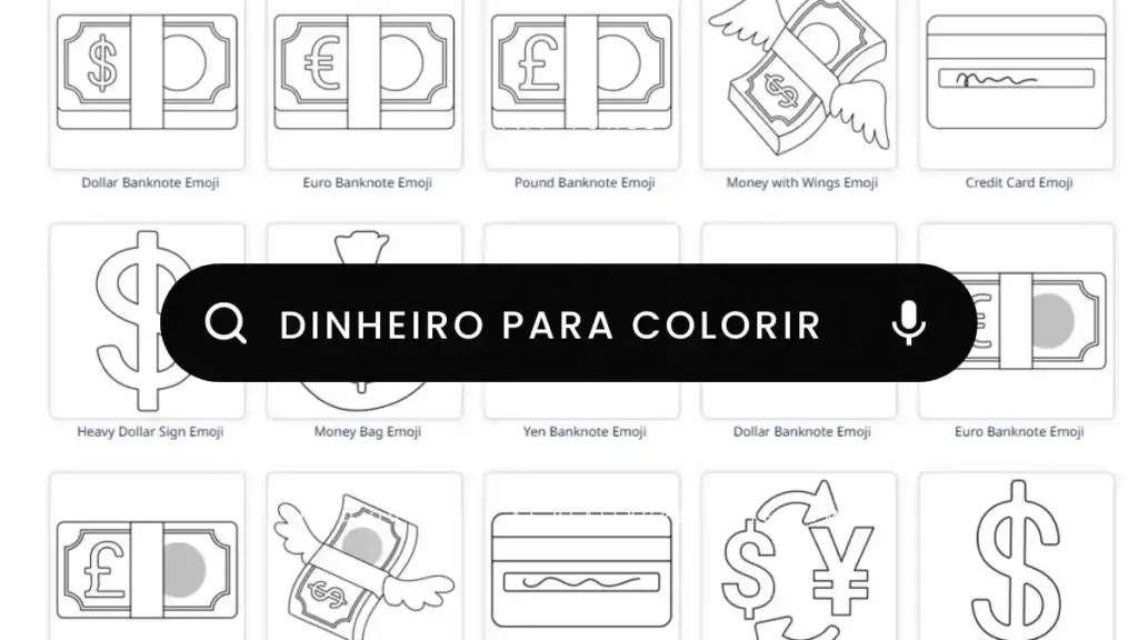 Dinheiro para colorir Dinheiro para colorir