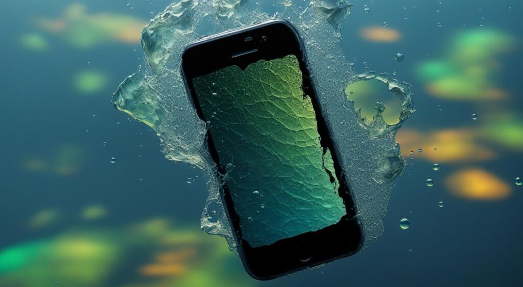Sonhar com celular caindo na água