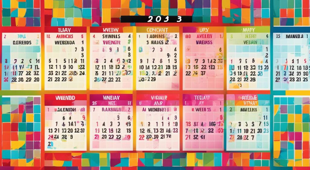 calendário de finais de semana em 2023