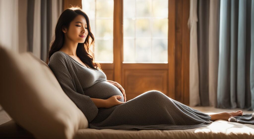 mulher grávida usando roupas confortáveis