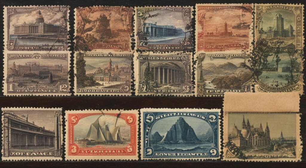 selos postais de 5 centavos