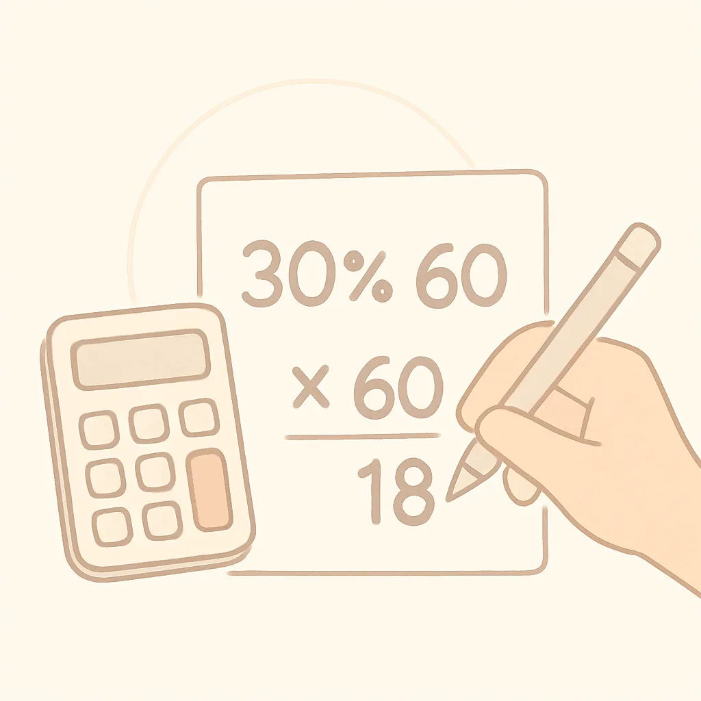 Como calcular 30 por cento de 60 de forma rápida