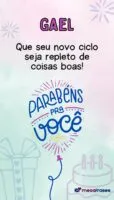 Mensagens de feliz aniversário para Gael